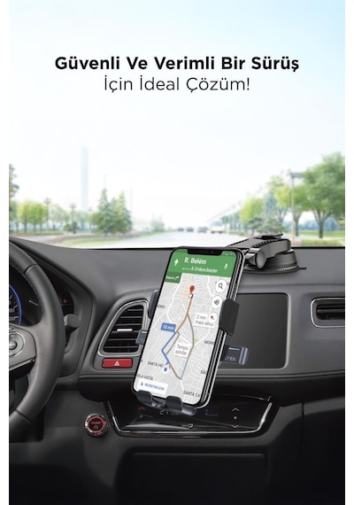 Torima Jx-048 Siyah Araç İçi Vantuzlu 360 Derece Telefon Tutucu