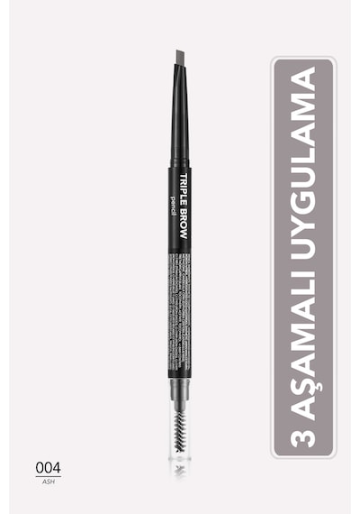 Flormar Triple Brow Kaş Pudrası ve Fırça İçeren Kaş Kalemi 004 Ash