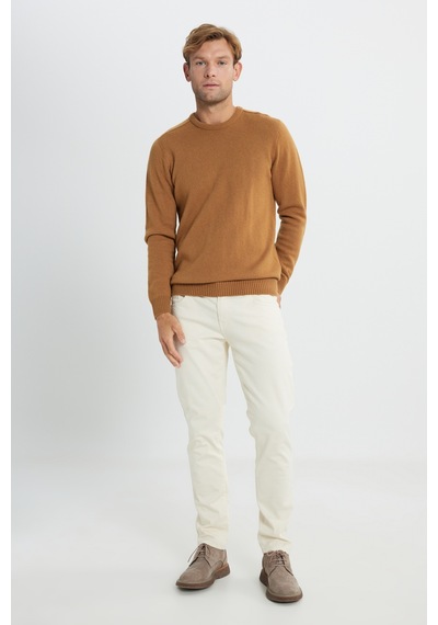 AC&Co / Altınyıldız Classics Erkek Camel Yünlü Dikişsiz Sıcak Tutan Standart Fit Normal Kesim Bisiklet Yaka Armürlü Triko Kazak CAMEL AC&Co / Altınyıldız Classics Erkek Camel Yünlü Dikişsiz Sıcak Tutan Standart Fit Normal Kesim Bisiklet Yaka Armürlü Triko Kazak CAMEL