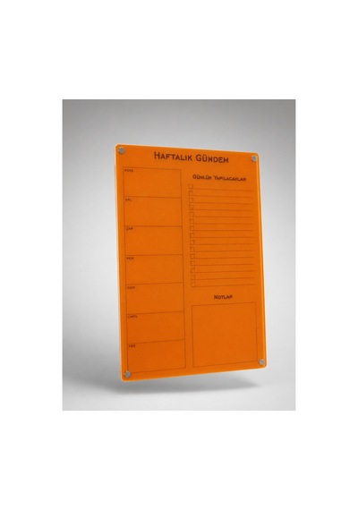 Haftalık Planlayıcı Silinebilir Buzdolabı Not Panosu - 2 Adet Kalemli Sürpriz Hediyeli 03143398