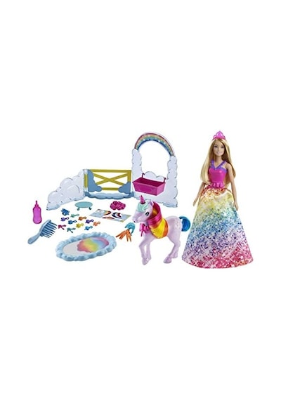 Dreamtopia Bebek Ve Tek Boynuzlu At, Renk Değiştiren Tuvaletiyle Tek Boynuzlu At Ve 18 Aksesuar, 3-7 Yaş Gtg01