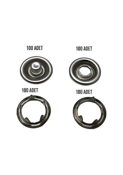 Klikıt, Çıt Çıt, 9,5 Mm "gömlek Ve Bebe Çıtçıtı - 100 Lü Set