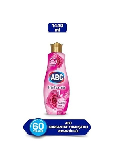 Deterjan Parfumia Konsantre Yumuşatıcı Romantik Gül Pembe 1440 Ml 1000'li Set