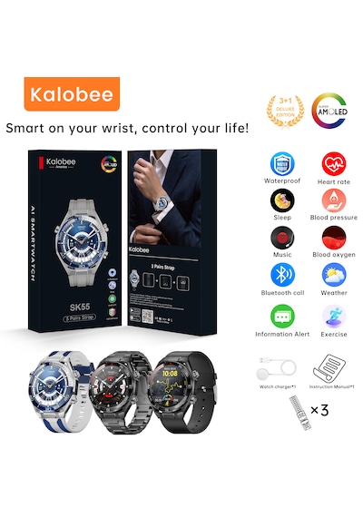 Vwar Ultimate 2 SK55 1.54" 3 Kordon Büyük Kasa Kalobee Akıllı Saat (İthalatçı Garantili) Vwar Ultimate 2 SK55 1.54" 3 Kordon Büyük Kasa Kalobee Akıllı Saat (İthalatçı Garantili)