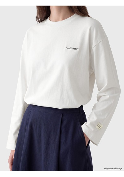 Lcw Modest Beyaz Baskılı Oversize Kadın Sweatshirt Tunik