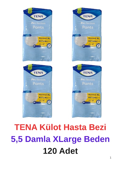 Tena Külot Hasta Bezi Normal 5,5 Damla Xlarge Beden - 120 Adet XL