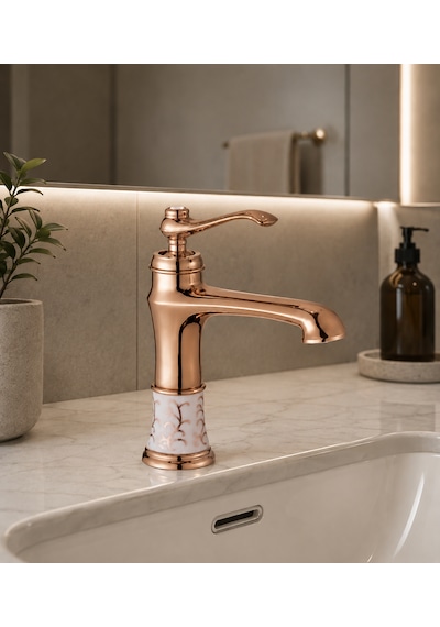Roma Rose Gold Lavabo Bataryası