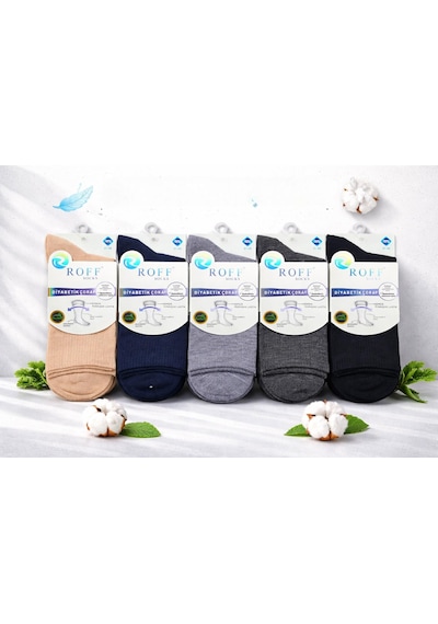 Roff Erkek Bambu Şeker Soket Çorap 14405 - 12 Adet Karışık Renk
