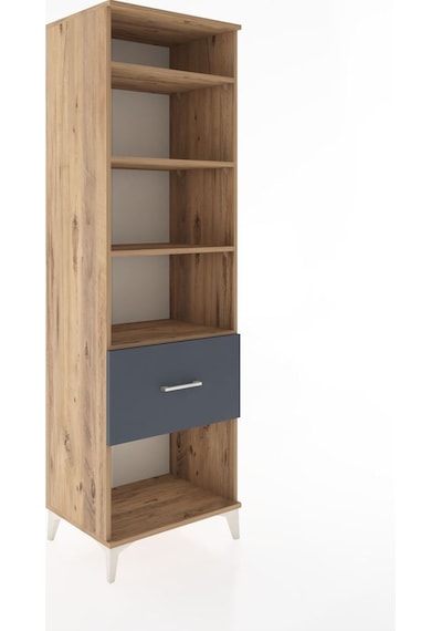Hyperion Dolap 4 Raflı Tek Çekmeceli 60x44x195 Çam-antrasit Atlas Çam