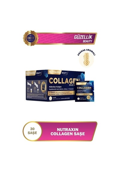 Tr Collagen Gold Quality Hidrolize Kolajen, Hyaluronik Asit, Biotin, Çinko, C Vitamini, 30 Saşe
