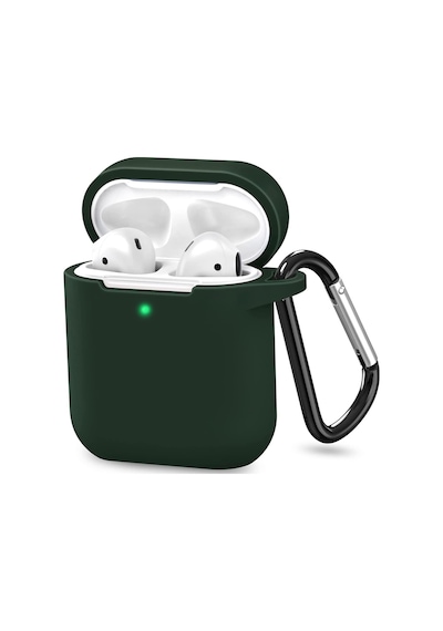 Fitcase Apple Uyumlu AirPods 1 Ve 2. Nesil Lansman Silikon Kılıf Koyu Yeşil