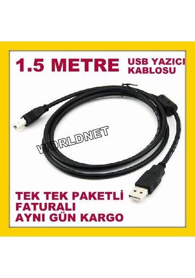 1.5 Metre Yazıcı Kablosu Lazer Yazıcı Kablo 1.5M Usb Yazıcı Print