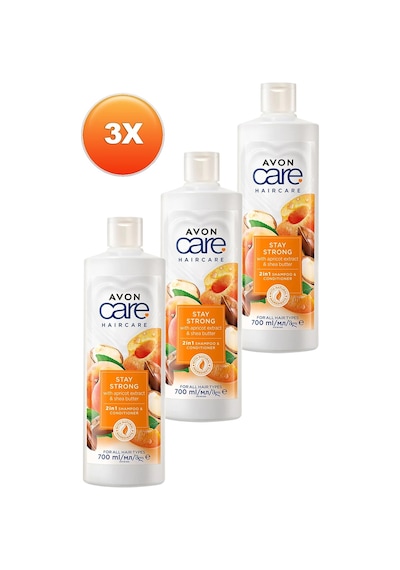 Avon Care Kayısı Ve Shea Özü Şampuan Ve Saç Kremi 700 Ml. Üçlü Set