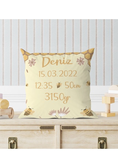 BK Gift Yeni Doğan Bebek Doğum Panosu Yastık - Model 6