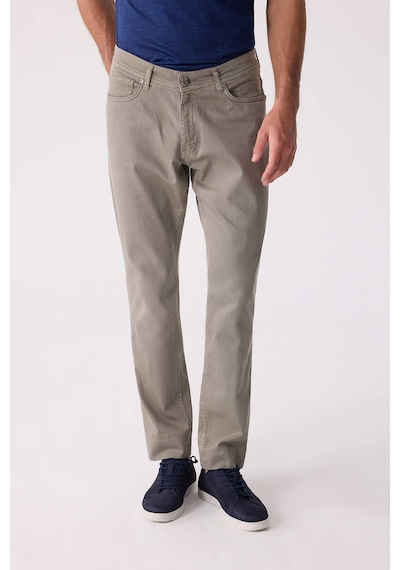 Erkek Yeşil Slim Fit Üst Cep Kanvas Pantolon