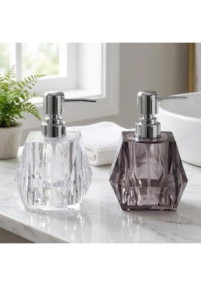 1 Adet Akrilik Sıvı Sabunluk Seti 200 Ml - 2 Farklı Renkli Kırılmaz Şeffaf Banyo Ve Mutfak Düzenleyici Şık Losyon Ve Sabun Pompası Organizer Asorti 000 Açık Krem