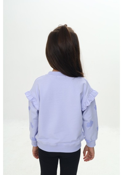 Toontoy Kız Çocuk Relax Fit Bisiklet Yaka Düşük Omuz Baskılı Sweatshirt - Kolu Fırfırlı & 2 İplik Açık Lila Toontoy Kız Çocuk Relax Fit Bisiklet Yaka Düşük Omuz Baskılı Sweatshirt - Kolu Fırfırlı & 2 İplik Açık Lila