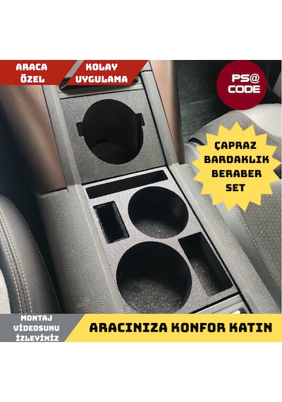 2019-2026 Peugeot Rifter-berlingo-combo-doblo Uyumlu Orta Konsol Bardaklık Ve Çapraz Bardaklık Set 2019-2026 Peugeot Rifter-berlingo-combo-doblo Uyumlu Orta Konsol Bardaklık Ve Çapraz Bardaklık Set