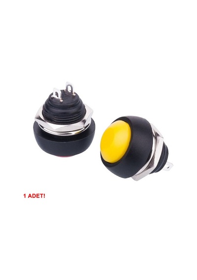 12mm Pbs-33b 2 Pin Push Buton Sarı On Off 1a 250v Mini Yuvarlak Su Geçirmez Anahtar Momentary Switc