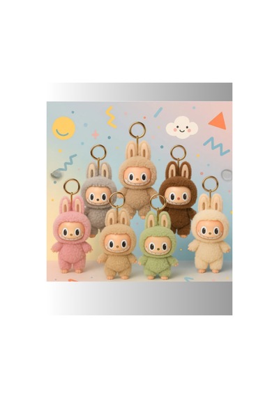 Labubu Peluş Oyuncak Labubu Model Sevimli Bunny Çanta Aksesuarı & Hediyelik Peluş Keychain