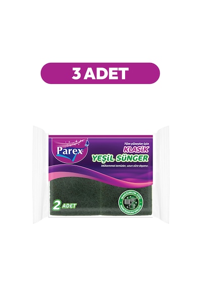 Klasik Yeşil 2'li Sünger Üçlü Paket