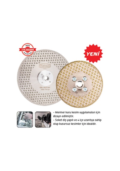 Tomax Elektrolize Elmas Kesici 180 X 22,2 Mm Flanşlı