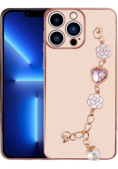 Apple iPhone Uyumlu 13 Pro El Tutamaçlı Kamera Korumalı Zore Taka Silikon Kapak pembe