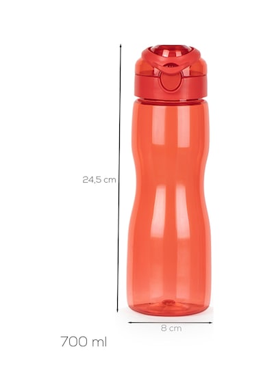 Porsima 911037-c Bpa Free Motivasyon Sporcu Su Matarası Suluk 0,7lt Su Şişesi Kırmızı