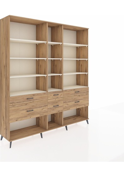 Hyperion Dolap 12 Raflı 6 Çekmeceli 220x44x243 Çam-aytaşı/çam Aytası/atlas Çam Hyperion Dolap 12 Raflı 6 Çekmeceli 220x44x243 Çam-aytaşı/çam Aytası/atlas Çam