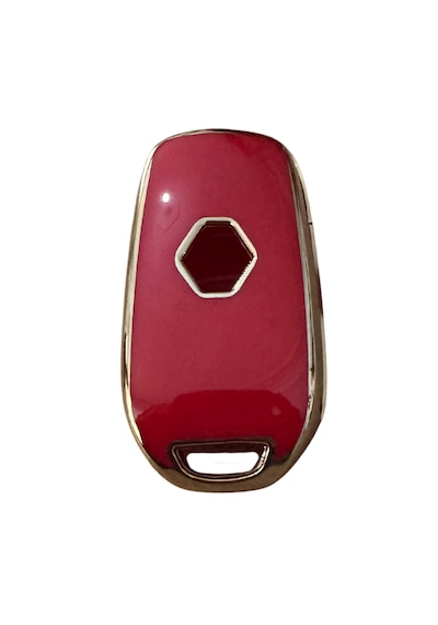 Autohan Keys 3 Butonlu Nano Anahtar Kılıfı Renault Megane 4, Clio 5, Captur, Taliant, Express İçin, Kırmızı Altın