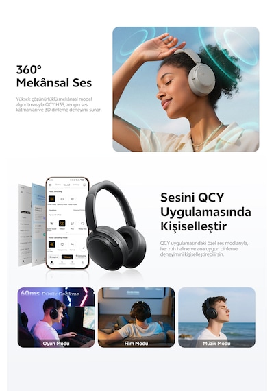 Qcy H3S Bluetooth 6.0 Kulak Üstü Kulaklık
