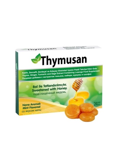 Thymusan Bitkisel Pastil Kekik Zencefil Zerdeçal 24 Lü
