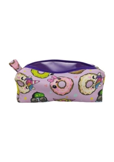 Yıkanabilir Donut Desenli Kalemlik - Astarlı 165-Koyu Yeşil