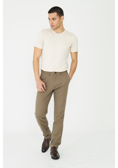 Koyu Bej Modern Kesim Chino Erkek Spor Pantolon VİZON Koyu Bej Modern Kesim Chino Erkek Spor Pantolon VİZON