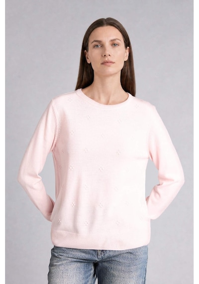 Defacto Regular Fıt Bisiklet Yaka Triko Pembe Kazak F4084ax26wnpn130 Pembe-pn130