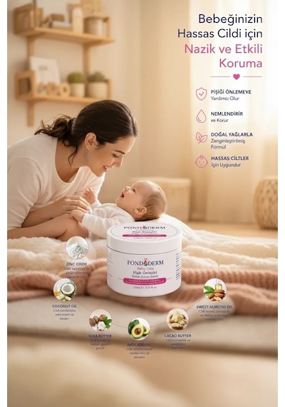 Bebek Pişik Kremi Çinko Oksit ve Lanolin İçerikli Bariyer Krem Yoğun Cilt Bakım Kremi Lisinya
