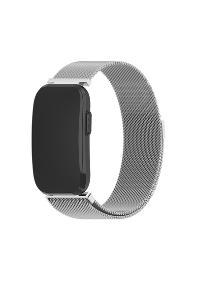 Caseonn Garmin Cırqa Akıllı Bileklik Kordon Manyetik Metal Hasır Kayış Gümüş
