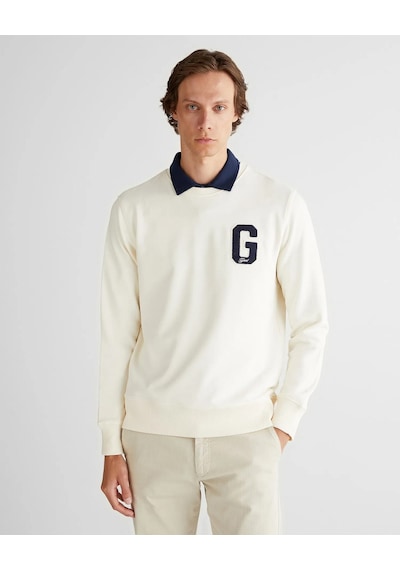 Gant 2067062 Erkek Sweatshirt Krem