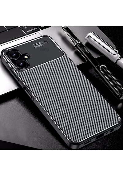 Samsung Galaxy Uyumlu A06 Kılıf Kamera Korumalı Karbon Desenli Silikon