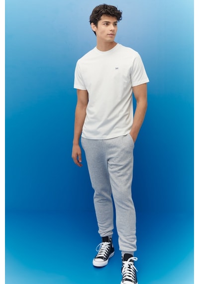Lee Erkek Regular Fit Normal Kesim Sıfır Yaka %100 Pamuk T-Shirt Beyaz