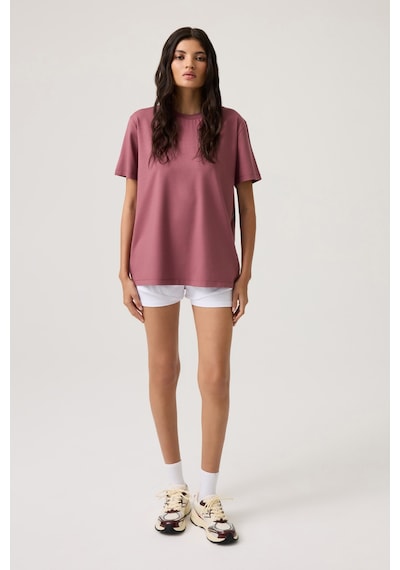 Los Ojos X Melodi Bordo Oversize Geniş Kalıp Tişört Boyfriend T-shirt Bordo