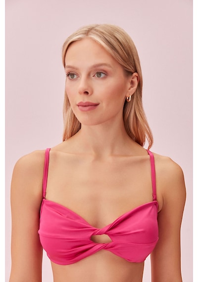 Suwen Begonvile Burgulu Straplez Bikini Üst Sb25615144d144 Begonvil