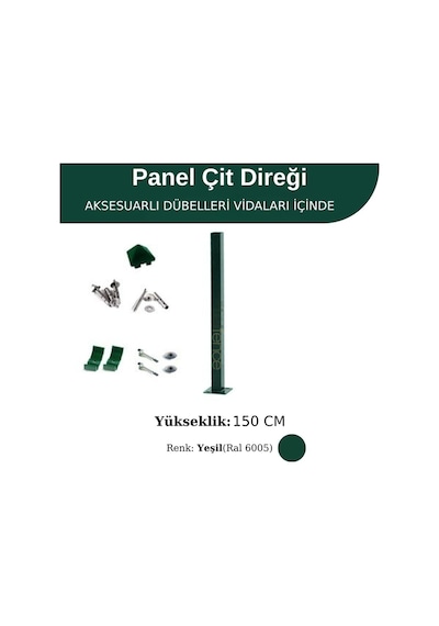 Profil Direk 150 Cm - Çim Çit Direği Panel Çit Direği
