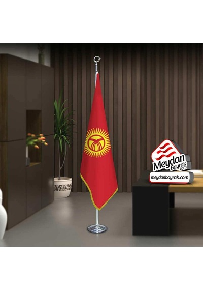 Kırgızistan Cumhuriyeti Bayrak -ofis -makam-toplantı Odaları -direkli -saçaklı Makam Bayrağı 1