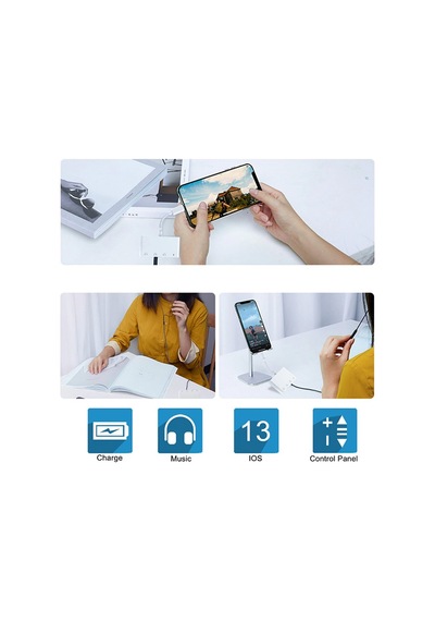 Ally Apple Uyumlu iPhone 11-11 Pro-XS-XR-7-8 4 In 1 OTG Ses Adaptörü Çift DC