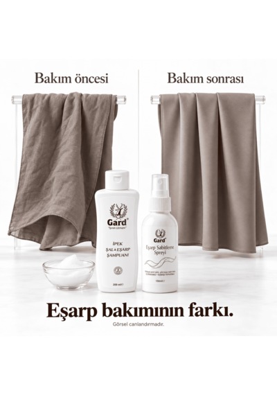 Gard Eşarp Bakım Seti - İpek Şal Eşarp Şampuanı 200 Ml + Eşarp Sabitleme Spreyi 150 Ml