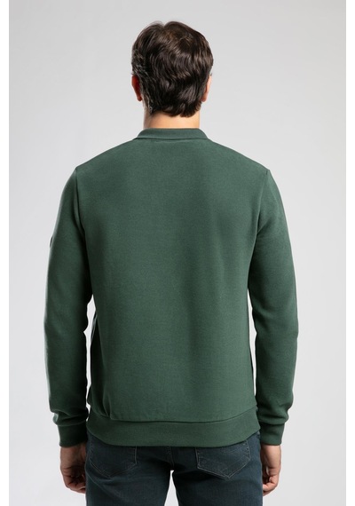 Lee Cooper Newblend Erkek Polo Yaka Sweatshirt Zümrüt-20949 Zümrüt