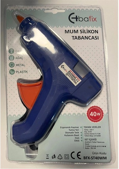 Bafix Mum Silikon Tabancası Mavi 40w Kdo