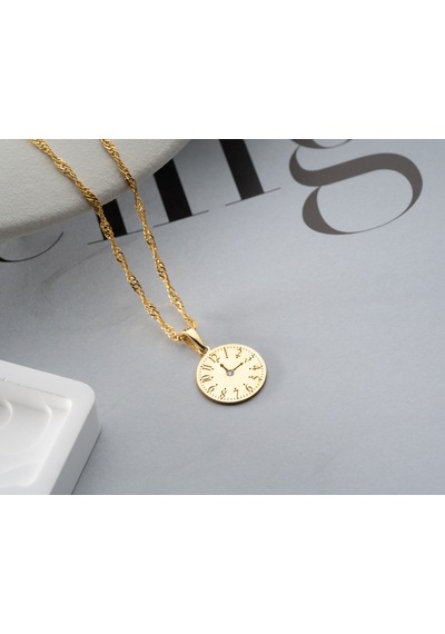 Pırlanta Kolye Kişiye Özel Saat Özel An Kolyesi Zaman Kolye.rose.gold.rodaj Saat Gold