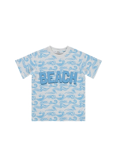 Civil Boys Beach Baskılı 6-9 Yaş Tişört - Kırık Beyaz